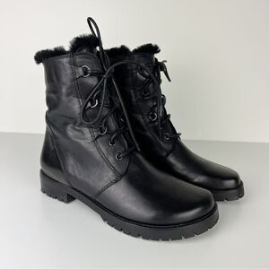 Black Ankle Boots with Fur Lining